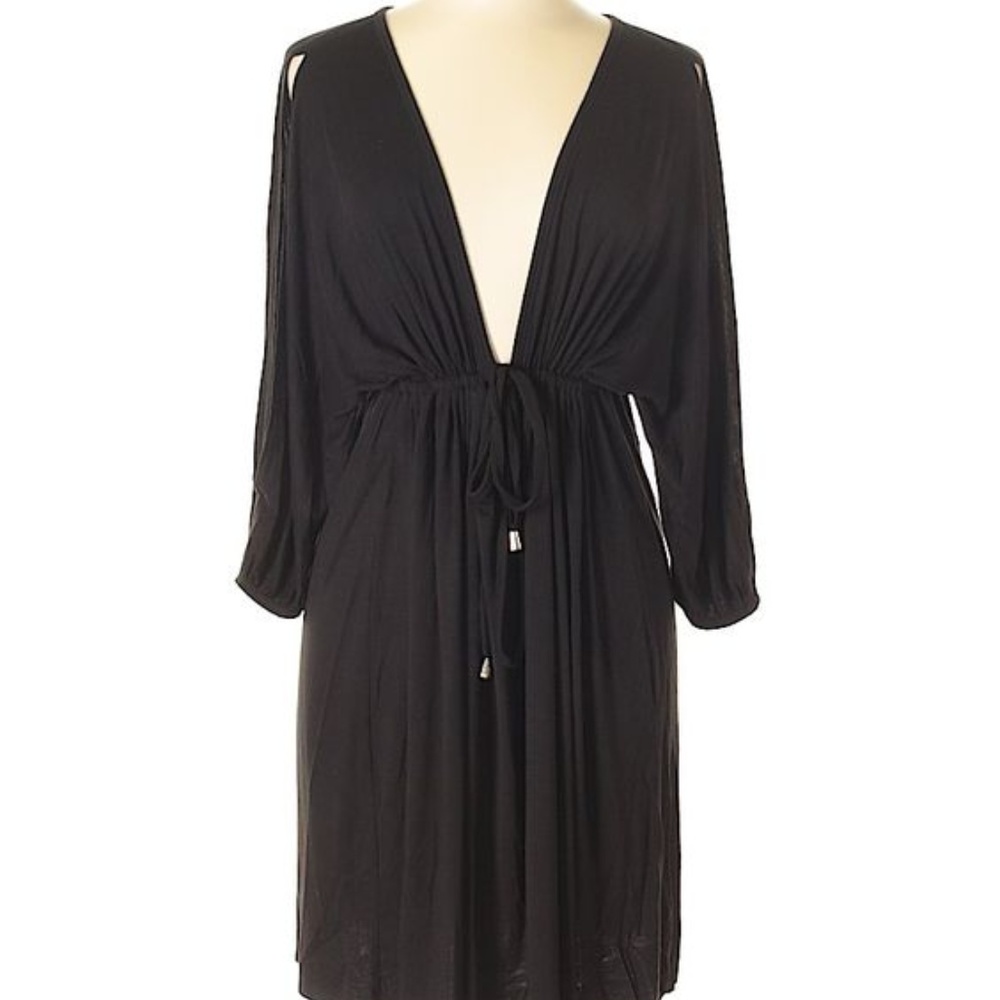 BCBG BCBGMAXAZRIA Casual Deep V Plunge Dress